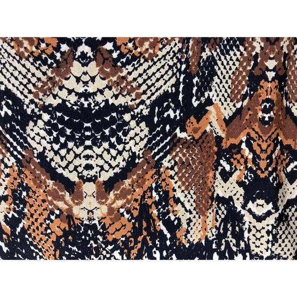 Gabby Skye Women's Size 10 Fitted Stretchy Dress Black/Brown Exotic Print - Picture 4 of 7